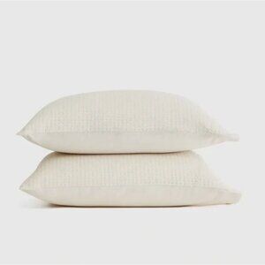 Quince Organic Luxe Honeycomb Sham Set of 2 Standard Undyed Pillowcases Cream